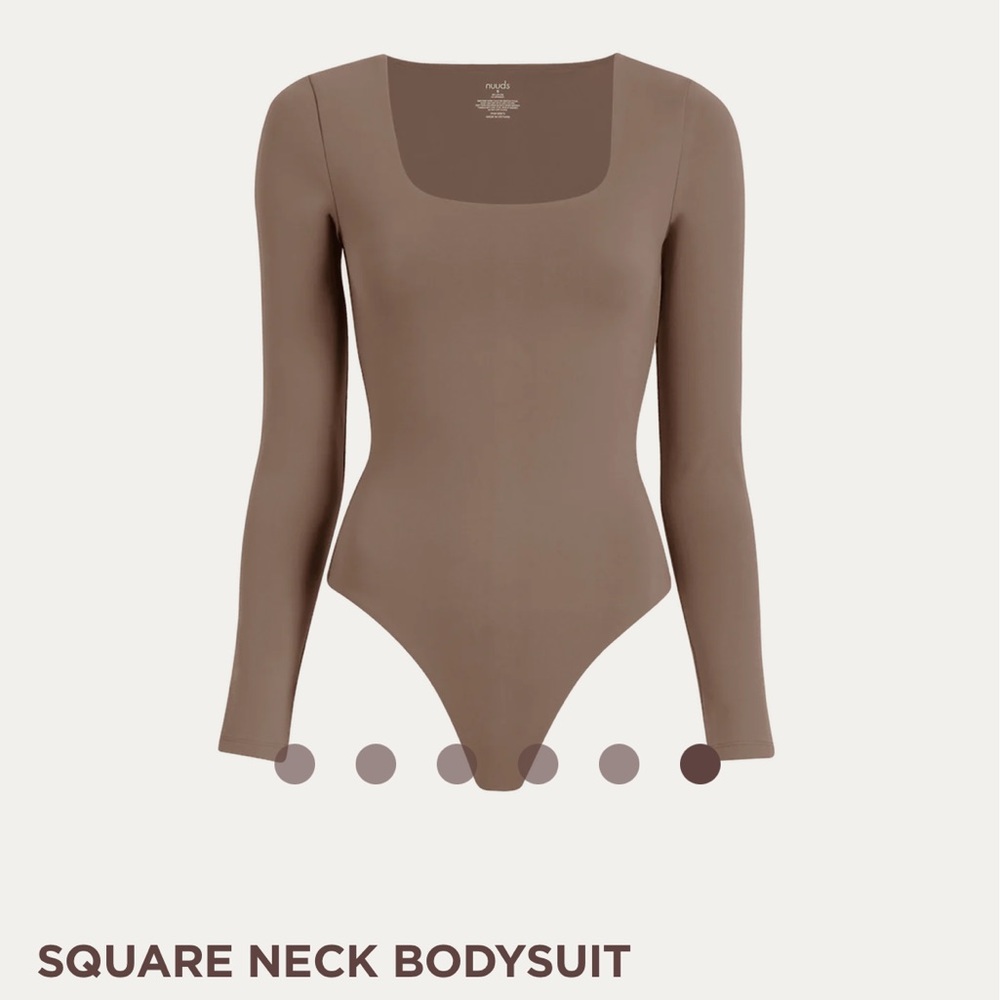Nuuds Mocha Square Neck Bodysuit